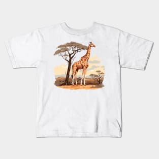 Watercolor Giraffe Kids T-Shirt